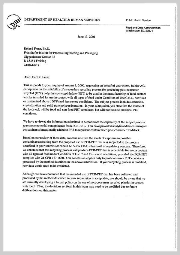 FDA Non Objection Letter